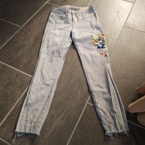 Wishlist Grey Distressed Skinny Jeans Size S